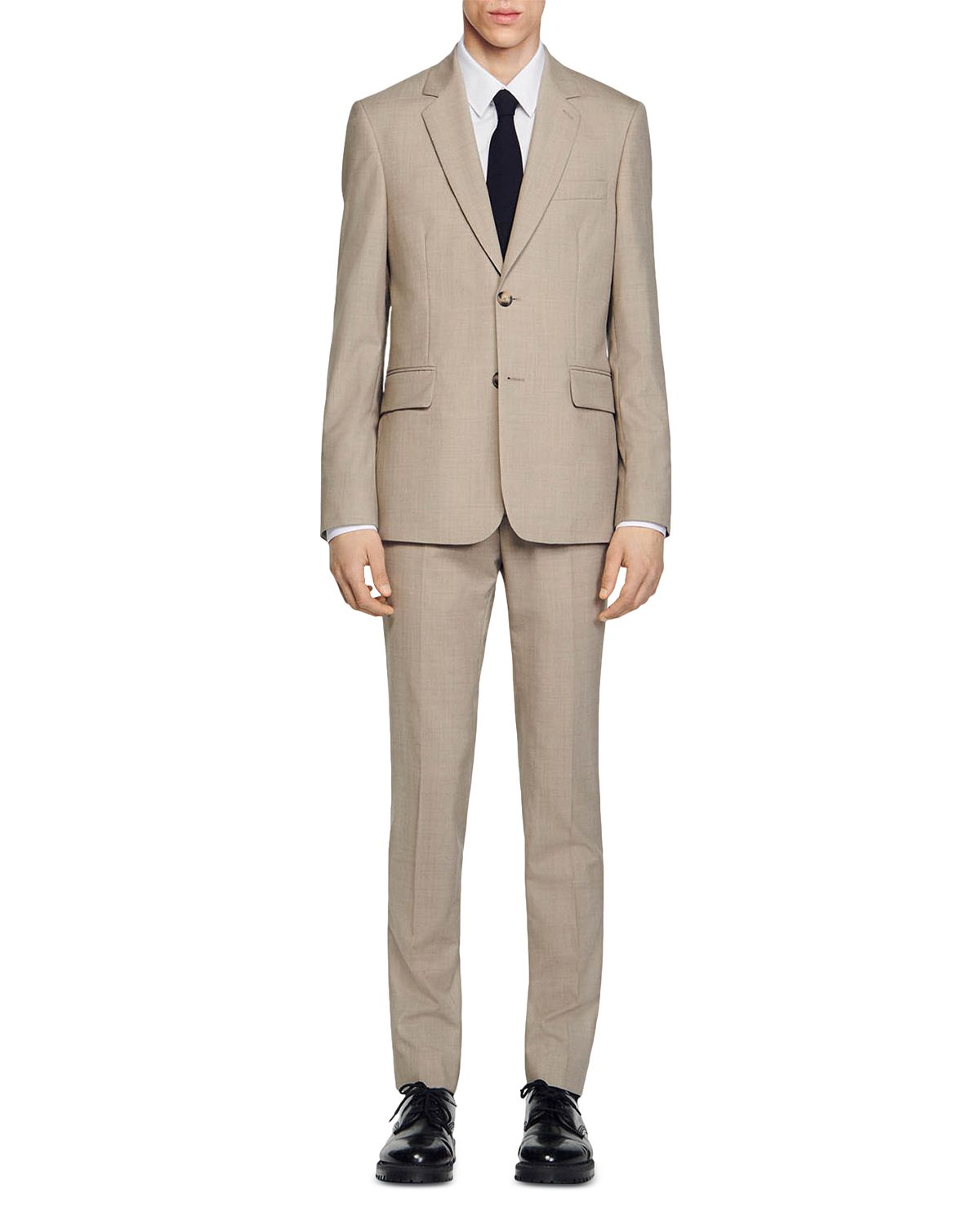 산드로 산드로 슬림 핏 수트 자켓 Taupe 5183837