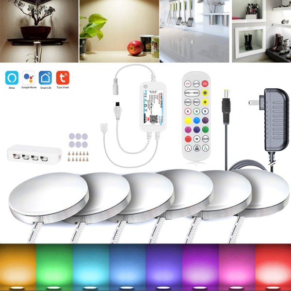 전체 설정 DC12V Tuya 와이파이 캐비닛 조명 IR 원격 제어 단일 RGB CCT 디 밍이 가능한 LED 램프 주