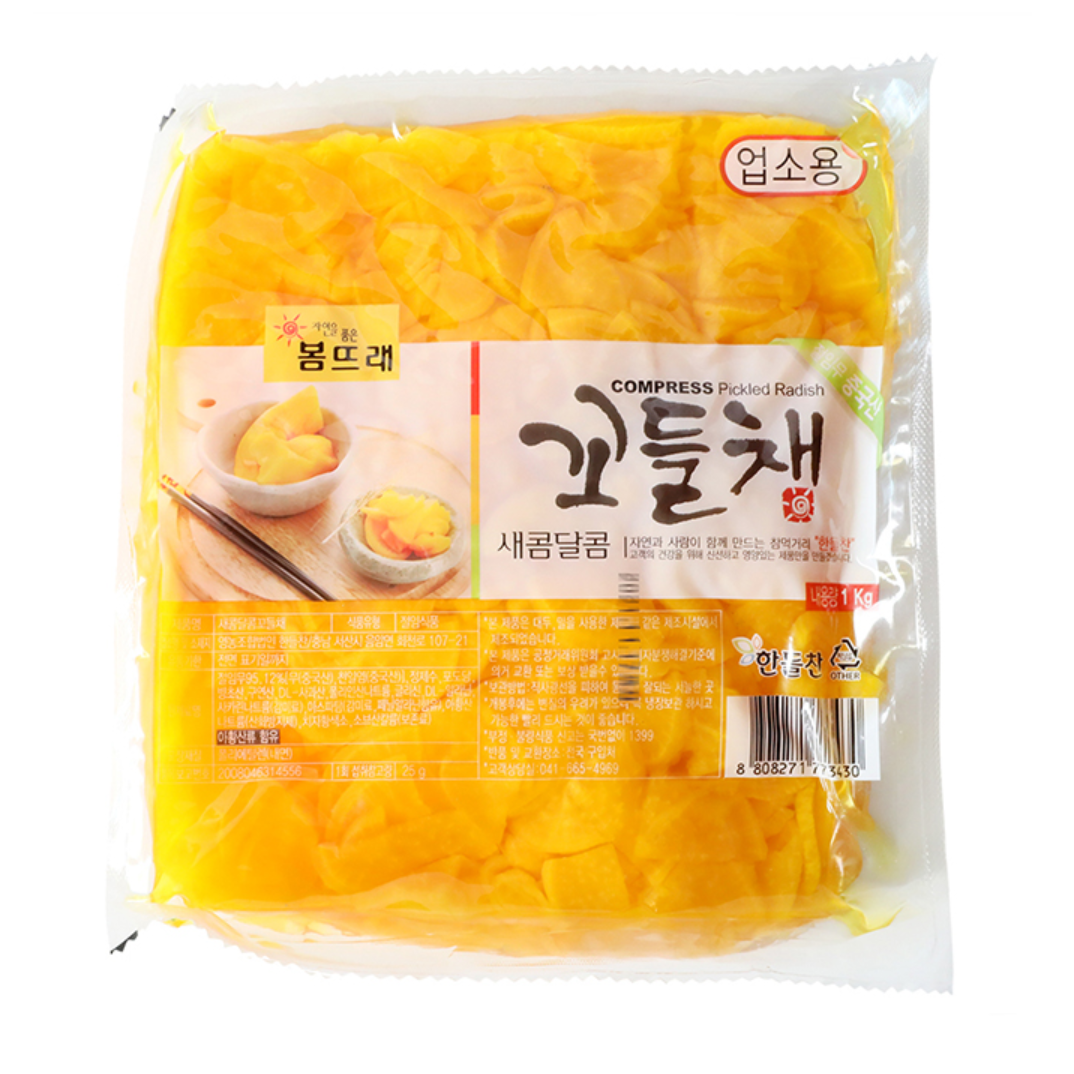 케이푸드 봄뜨레 식당용 업소용 가게 식자재 일식 대용량 절임 류 반찬 꼬들채 1kg 24개