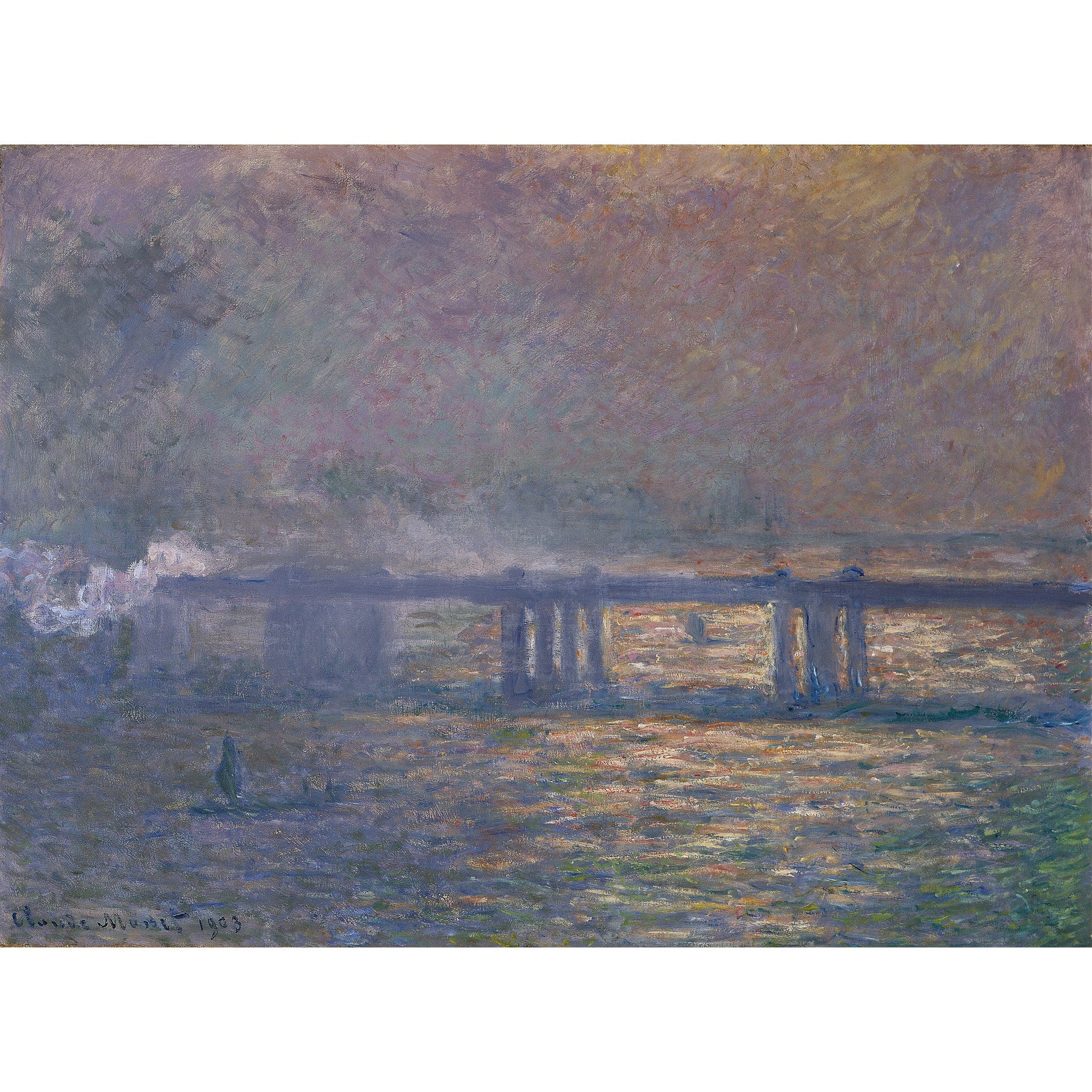 Charing Cross Bridge 편집아트포스터 감성선물 모네 그림만 매트지 A5 A5