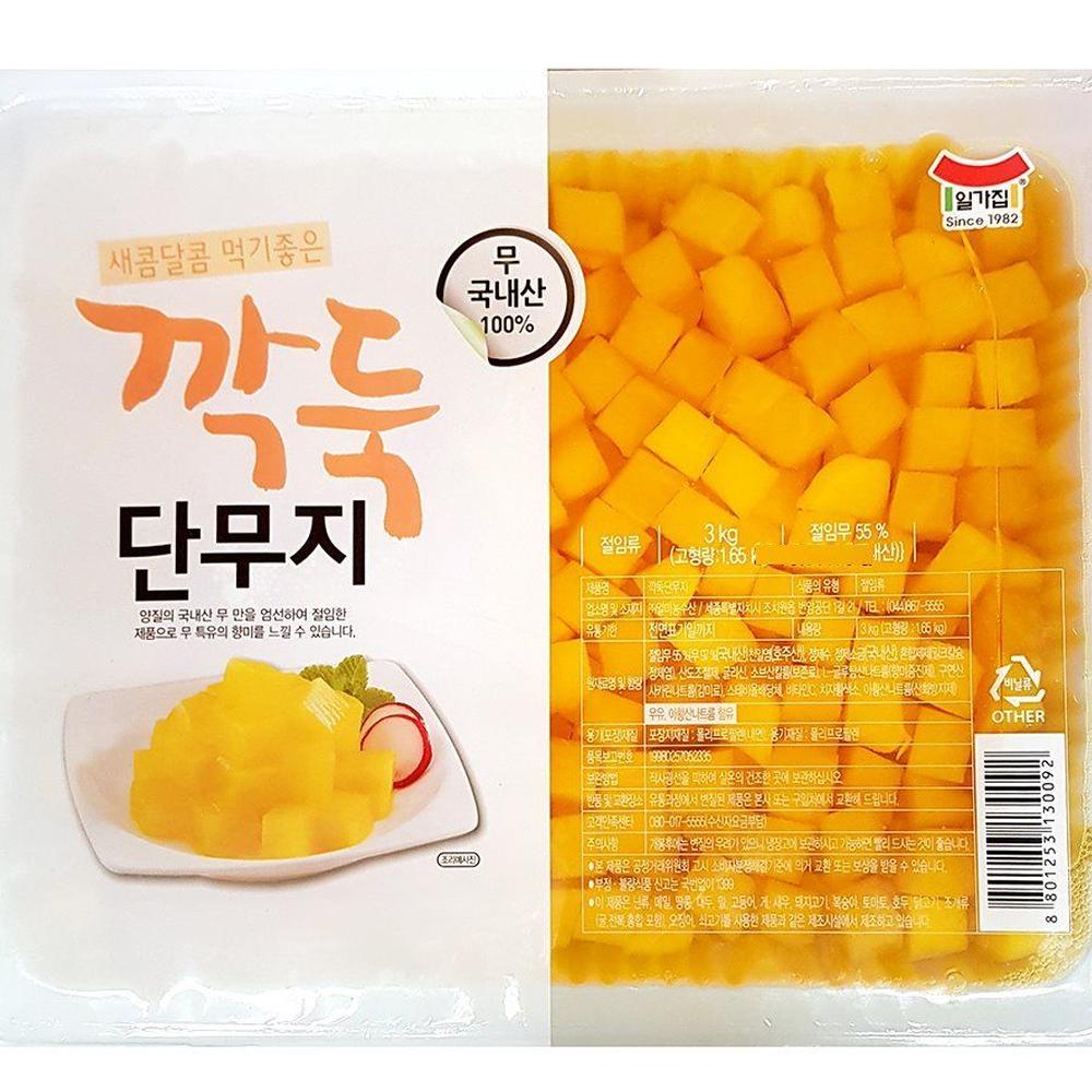 일미 깍둑단무지 3KG 깍둑단무지 단무지 분식재료 반찬 업소용