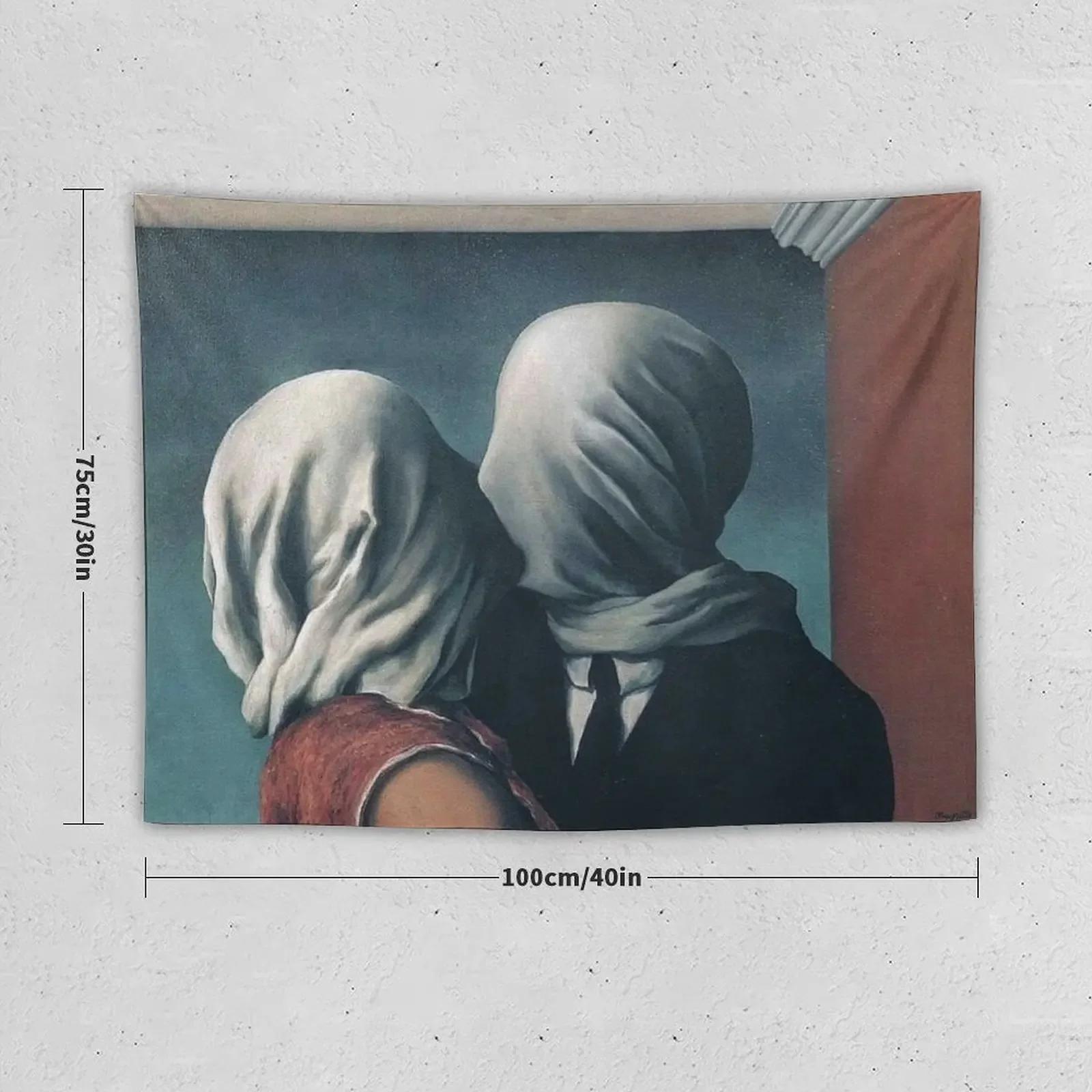 르네 마그리트 연인 디자인 태피스트리 벽지 홈 데코 1 30x40in