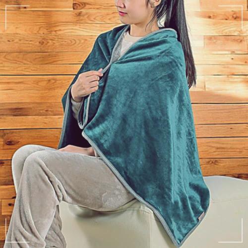 주식회사트리 망토 담요 극세사 게더릭 블루그린 70x130 7WFG3KA6