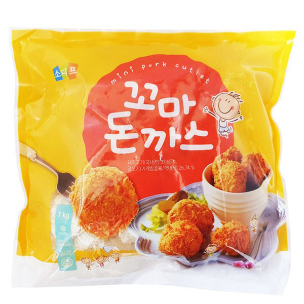 소디프비앤에프 소디프 소디프 소디프 꼬마 돈까스 1kgx2개 미니돈까스 도시락 반찬 간식