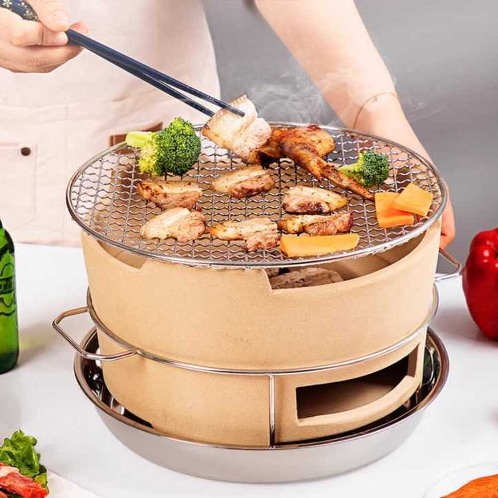 Moredam 야끼니꾸화로 미니 꼬치 화로 숯불 와규 꼬치구이 1개 카본스토브 일체형