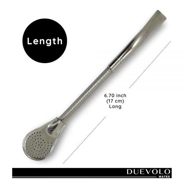 DUEVOLO Yerba Mate Bombilla Gourd 6 7 17 cm