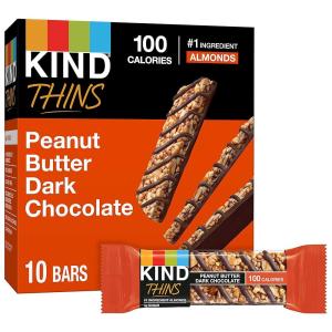 카인드 KIND THINS 땅콩 버터 다크 초콜릿 바 글루텐 프리 100칼로리 21g 0 75온스 10개 땅콩버터 다크 초콜릿