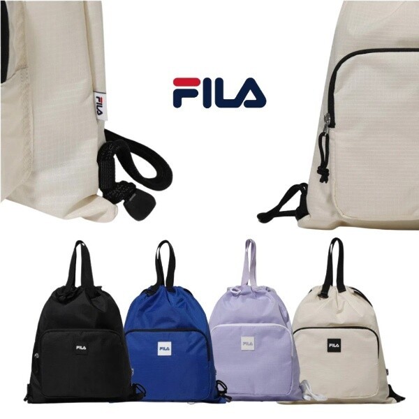 휠라 키즈 FILA 스트링 신주머니 신발가방 운동화주머니 실내화가방 보조가방 1200FK3BEG1009XBLK