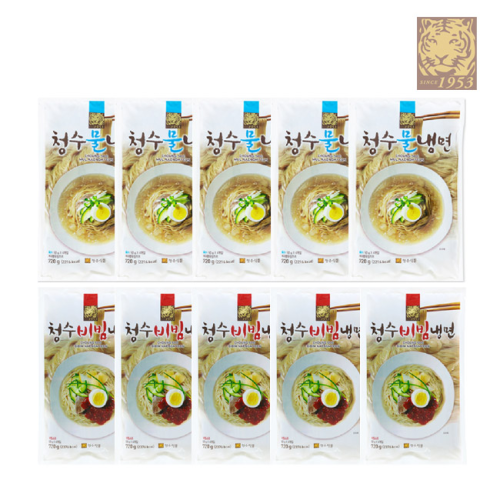청수식품 물냉면 720g 5개 비빔냉면 720g 5개