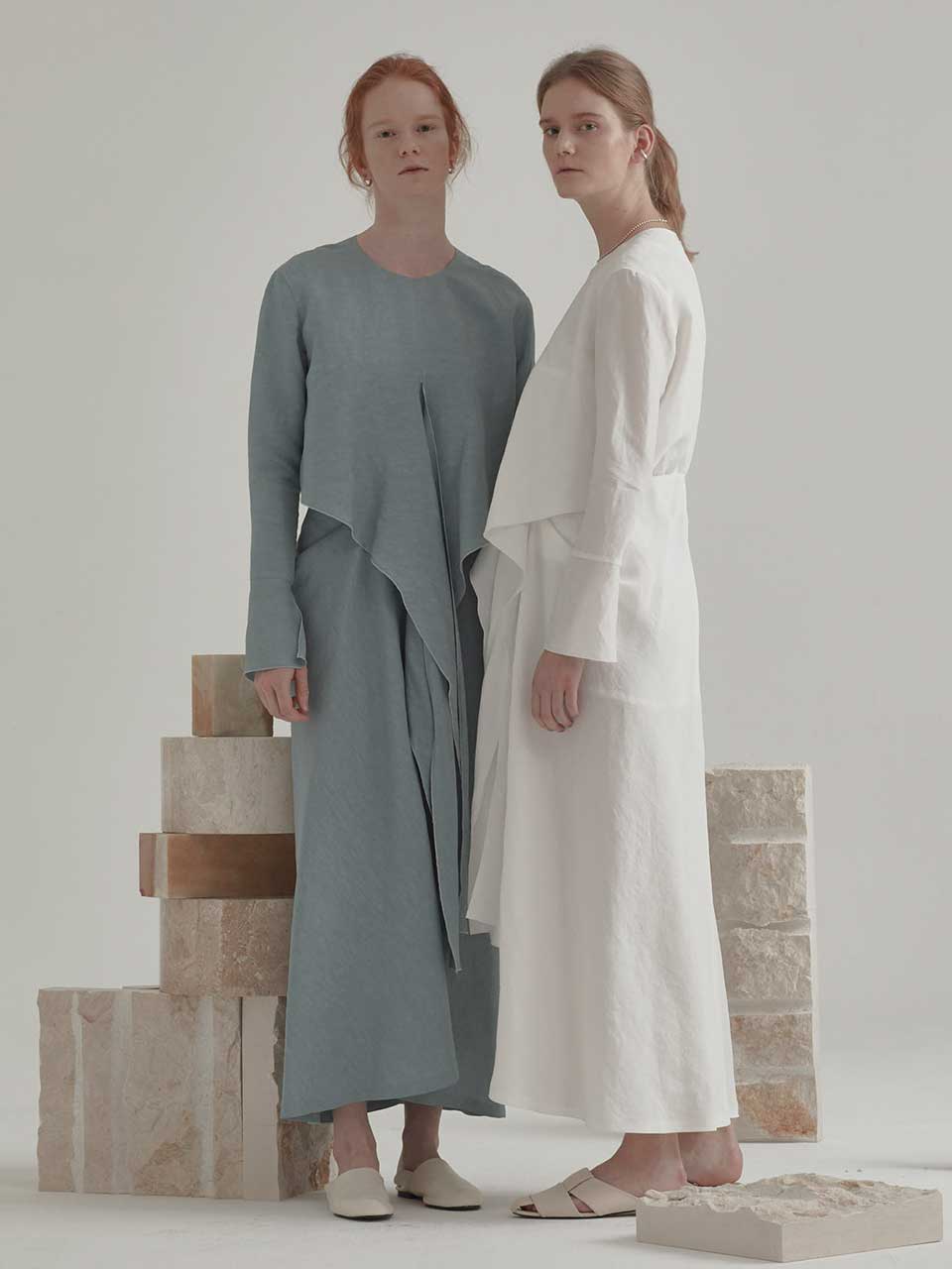 MUSEE 뮤제 MUSEE Robe Drape Dress Classic Mint