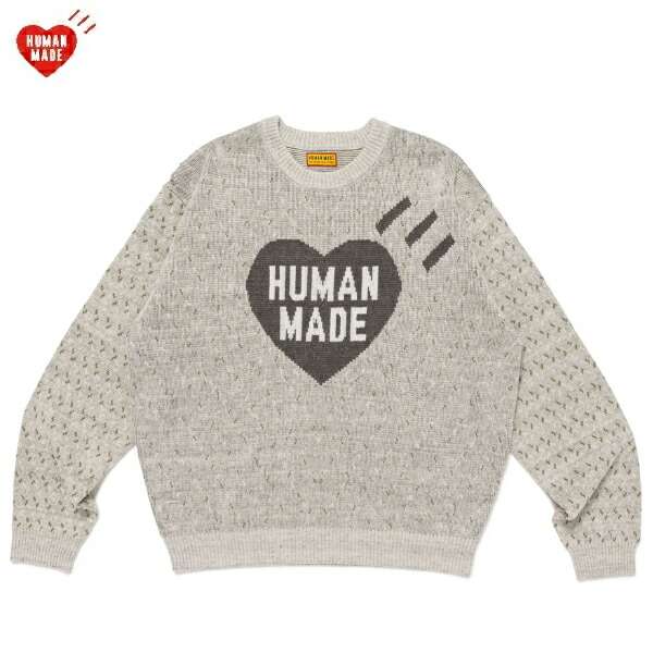 휴먼메이드 휴먼 메이드 일본 HUMAN MADE HEART KNIT SWEATER NYGRAY 휴먼 메이드 하트 니트 스웨터 네이비그레이