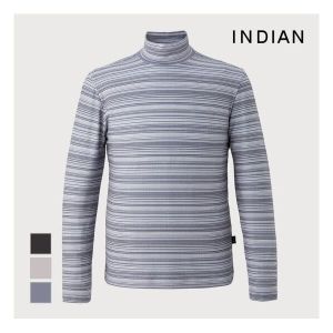 인디안 INDIAN 남성 스트라이프 하프넥 티셔츠 인디안 MIEALXW9101
