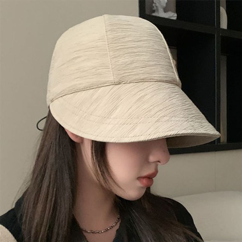 얼굴소멸모자 플리츠 패턴 승마모자 버킷햇 방울 벙거지 보온 사파리 털 선캡 여성 썬캡 겨울 여름 뽀글이