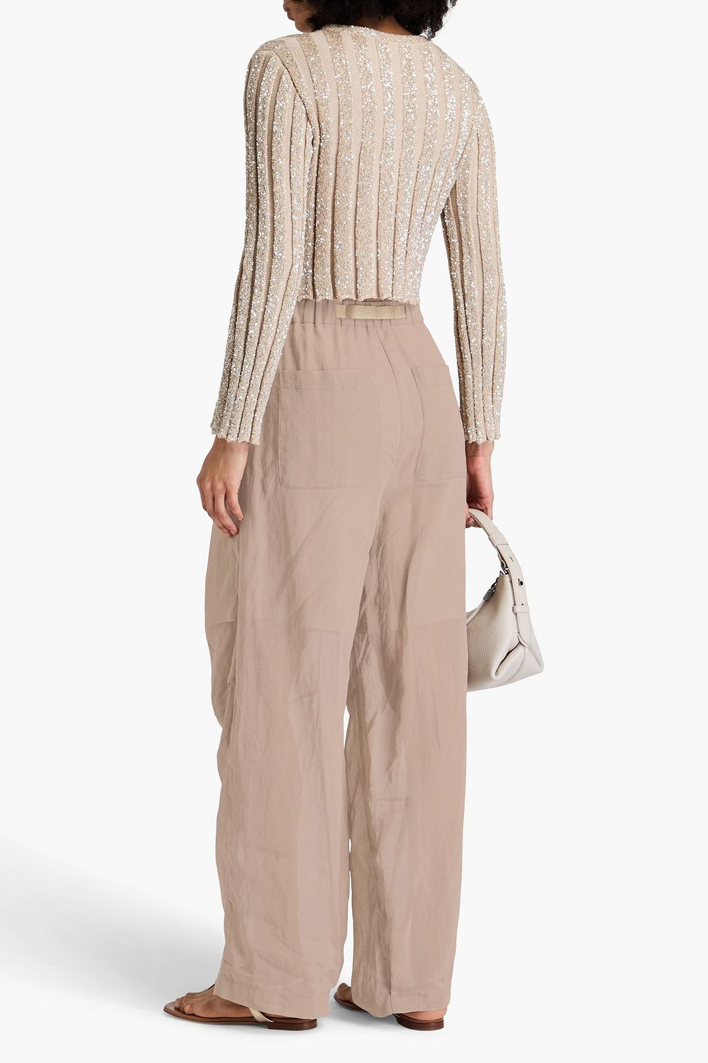BRUNELLO CUCINELLI 코튼 와이드 레그 팬츠 MH911P8557 C8690 46376663162832884