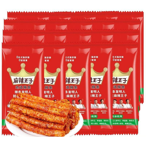 마라왕자 라티아오 쫀드기 중국 간식 식품 안주 스틱형 매운맛 소포장 원산지중국 약간 매운맛 18gx20팩