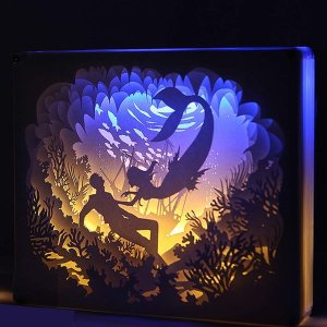DIY 페이퍼 커팅 아트 LED액자 3D P0미백색수정액자C6