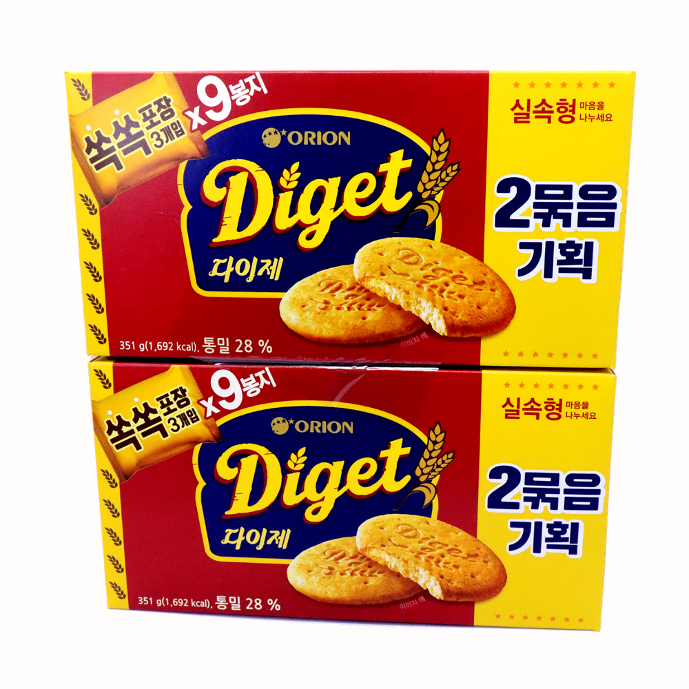 오리온 닥터유 다이제 비스켓 닥터유 다이제 통밀 351gx2개묶음