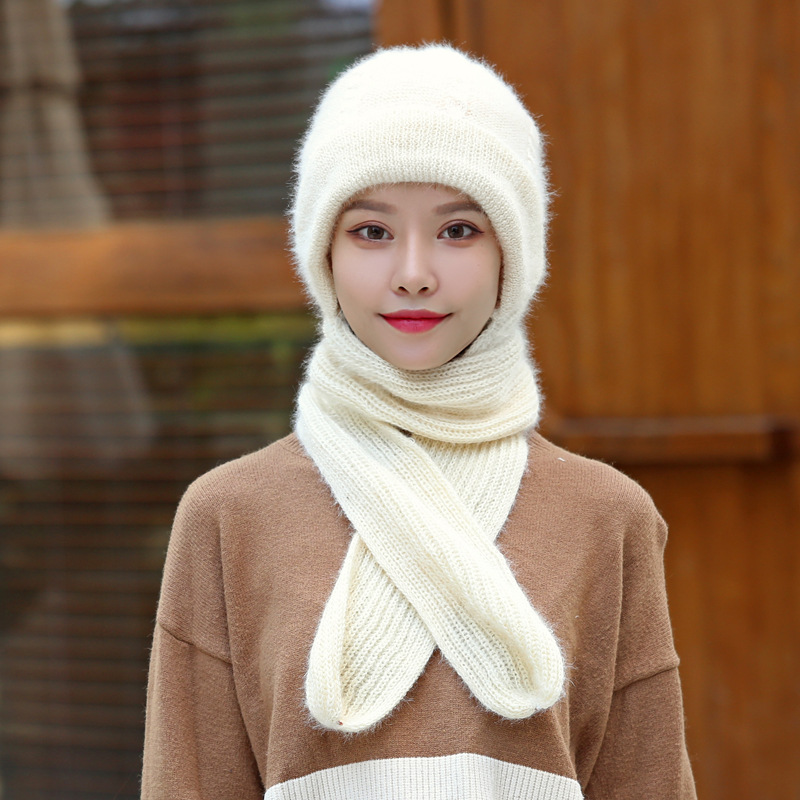 일체형 방풍 헤어캡 스카프 윈터니트Snow캡 귀도리 보온헤어캡 정교하다