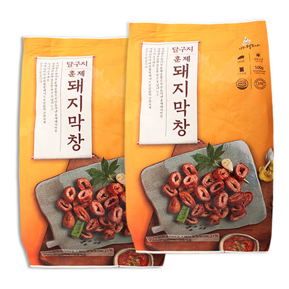 달구지푸드 달구지막창 달구지 훈제돼지막창 500g 2팩구성