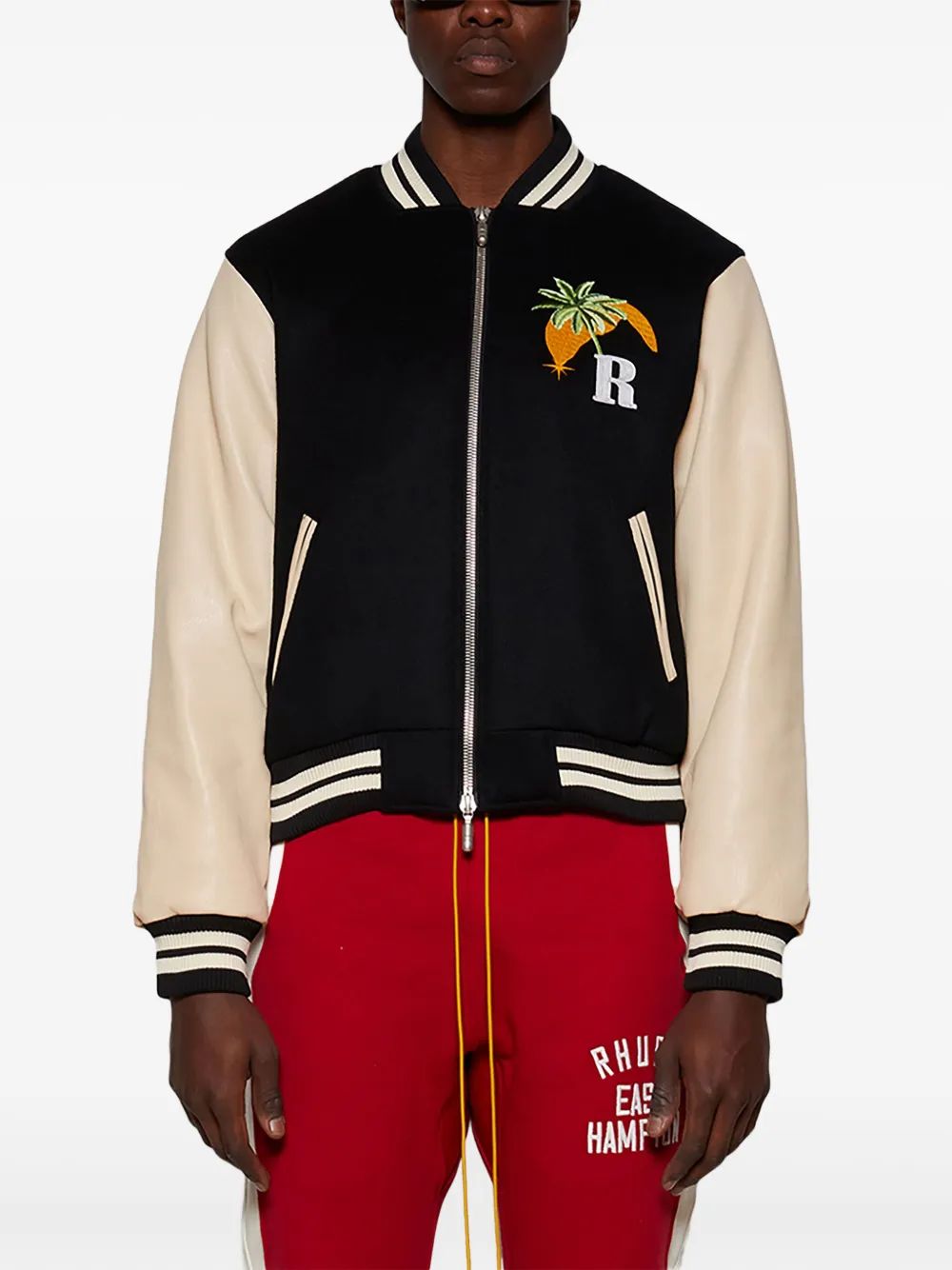 Rhude 로고 자수 봄버 자켓 CREAM 23286616 RHSS24JA29862273 2273