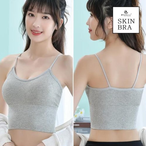 그리니치 GW 노와이어 골지 브라렛 브라탑 끈캡나시 크롭탑 요가복