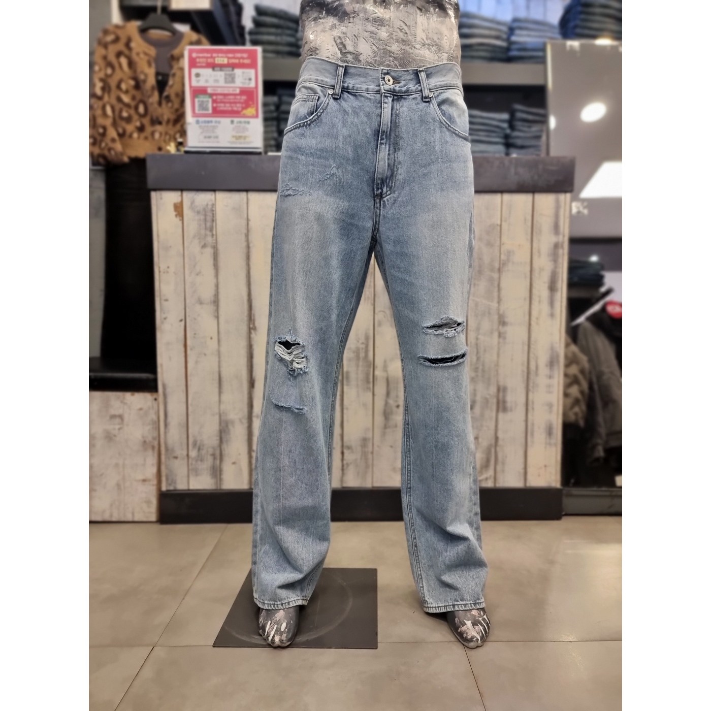 버커루 버커루 남성 구제 스트레이트 M톤 데님 짱 청바지 93 33 34사이즈 인디고93 B245DP138P 86