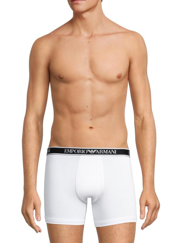 EMPORIO ARMANI 3팩 로고 박서 브리프 STONE 0400019734662