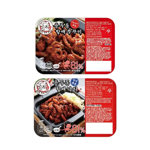 용두동 할매 쭈꾸미낙지세트 총 4팩 쭈꾸미 2팩 낙지 2팩 erz