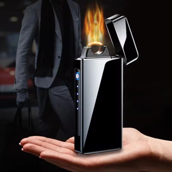 명품라이터 신기한 특이한 라이터 초대형 곡선 USB 충전식 시가 플라즈마 방풍 빛나는 전자 담배 액세