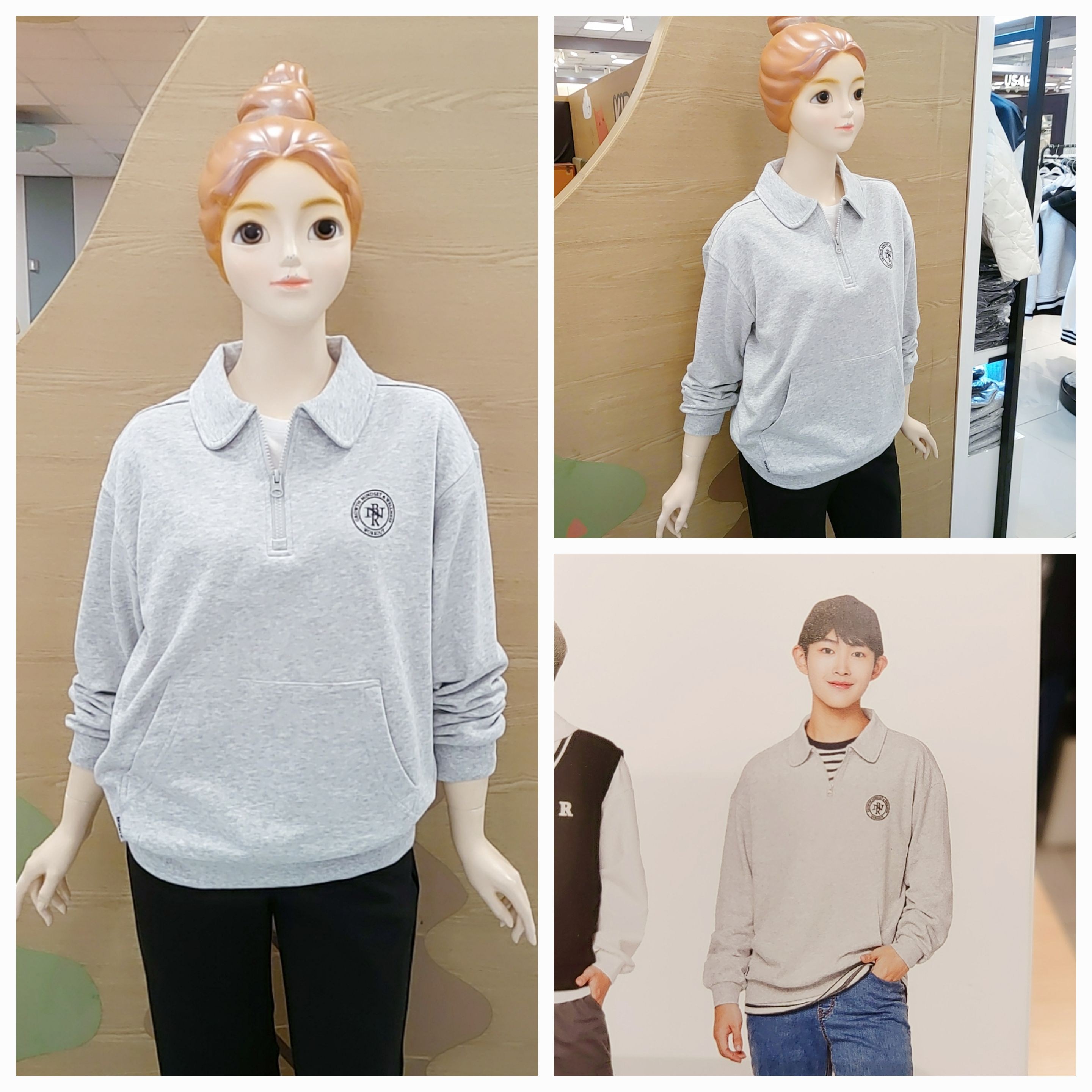 소이 소이주니어 논현점 24년봄신상 넉넉한스타일 착용감편해요 아노락 카라 맨투맨티 11호 145