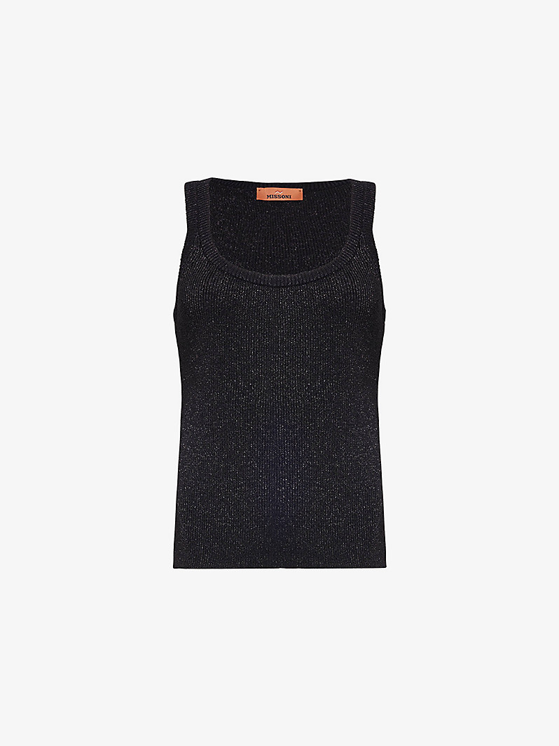 MISSONI 스쿱넥 메탈릭 니트 탱크탑 SOLID COLOR R04402514