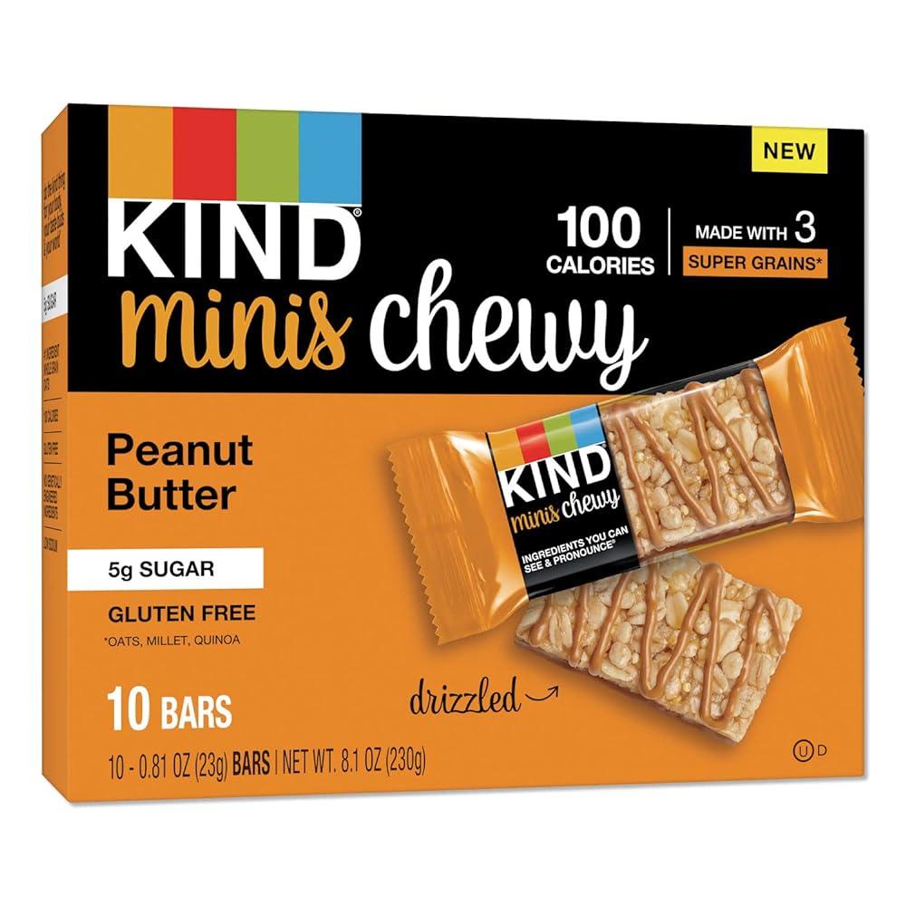 카인드 KIND 27895 Minis Chewy 땅콩 버터 23g 0 8온스 10 팩
