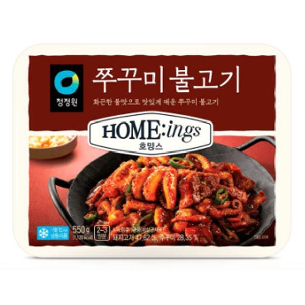 청정원 소문난 청정원 호밍스 쭈꾸미불고기 550g 정원이샵 홈파티음식 캠핑요리 맥주안주 야식 간편식 홈캉스 풍미업 모에모에큥