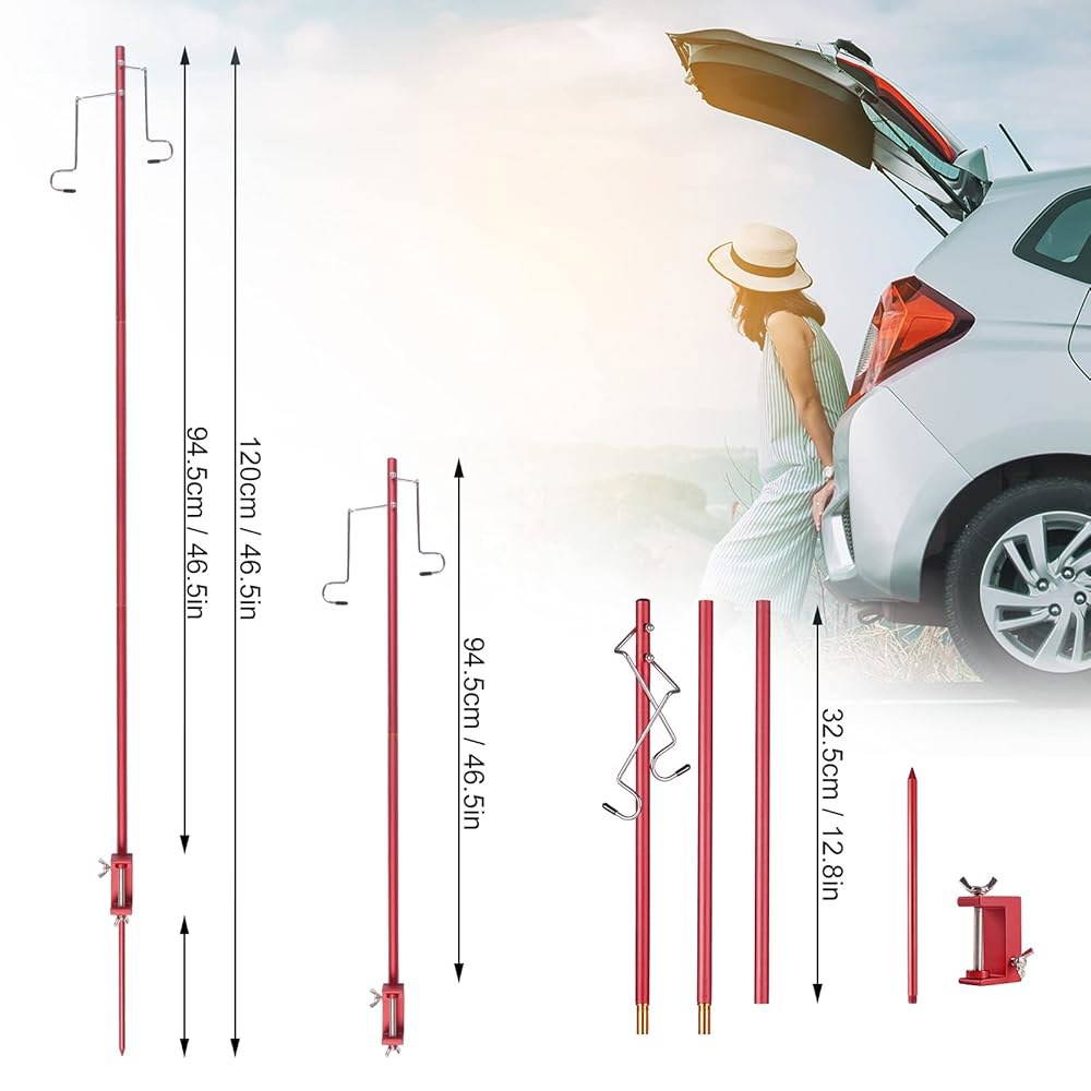 엑셀런트 XG 접이식 캠핑 랜턴 스탠드 램프 폴 경량 휴대용 야외 포스트 알루미늄 합금 걸이식 조명 홀더 캠핑 낚시용