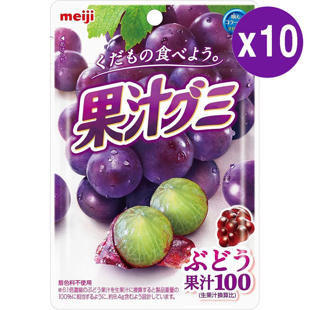 메이지 카쥬우 구미 부도우 젤리 포도맛 Meiji Fruit Gummy Candy Grape 10개 51g