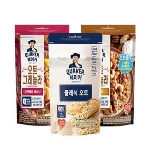 퀘이커 350g 클래식오트 골든넛츠 크랜베리 각1개 총3개