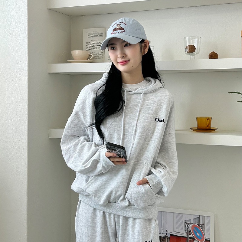 아이홈 오유아이 후드티 아이홈 백멜란지 44 66