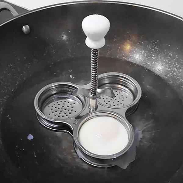 찜기 틀 40 스테인리스 스틸 3 셀 붙지 않는 팬 아침 식사 계란
