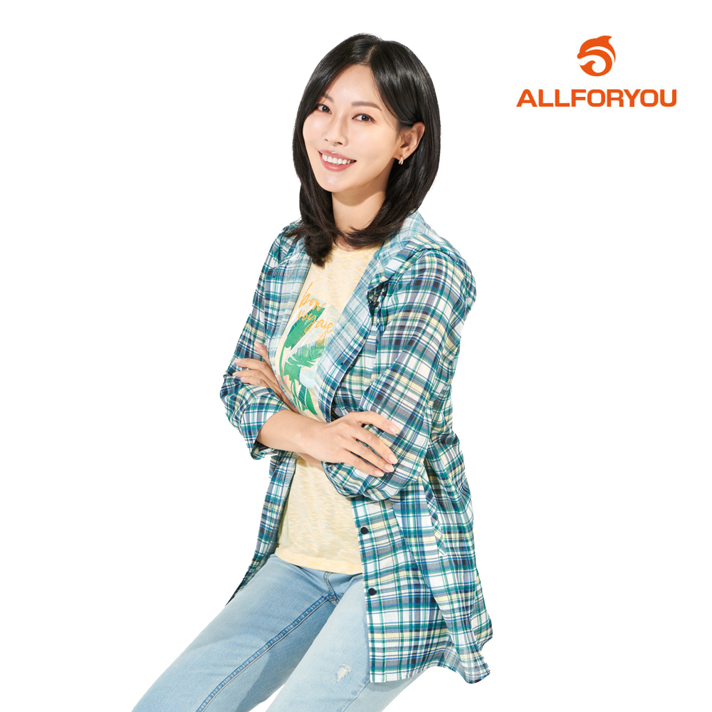 올포유 체크 후드 롱 블라우스 ALBLL4311-804