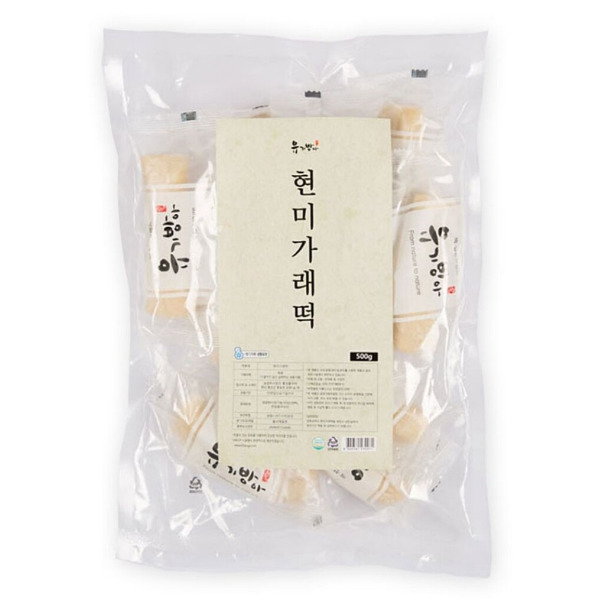 현미떡 국내산쌀 가래떡 현미가래떡 500g 아침대용 개별포장 유기방아 1개