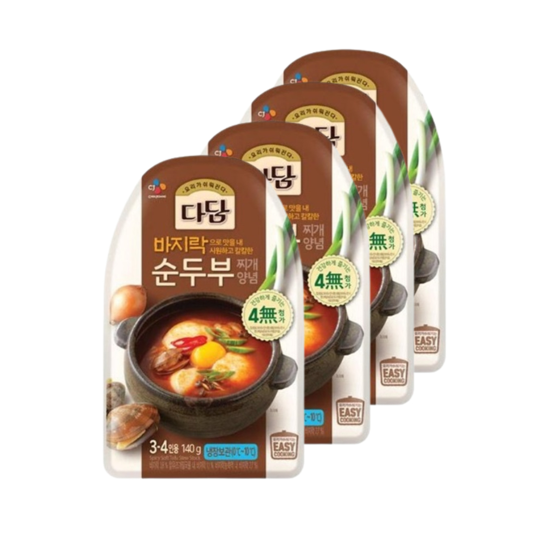 CJ CJ CJ제일제당 다담 바지락순두부 찌개양념 140g 4개