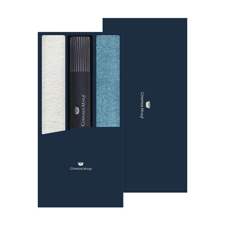 송월타올 송월 타월우산세트 I 40수 180g 40 타월 2장 CM 2단 도트보더 우산 1개