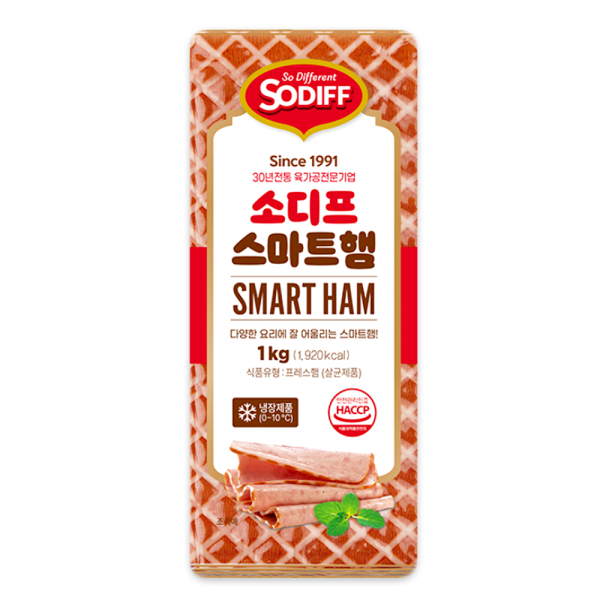 소디프비앤에프 소디프 소디프 소디프 스마트햄 1kgx10개 냉장 국산닭고기햄 김밥 볶음밥 샌드위치 반찬 안주