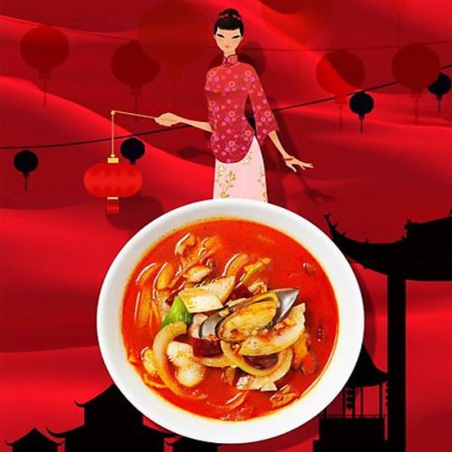 중국 중화요리 수타 짜장면 짬뽕 치파오 차이나 중식 식당 파르텔 벽지 시트지 롤스크린