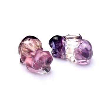 복연각 길조물 플로라이트 31-32x17-18mm 토끼 조각 1개별매 PR