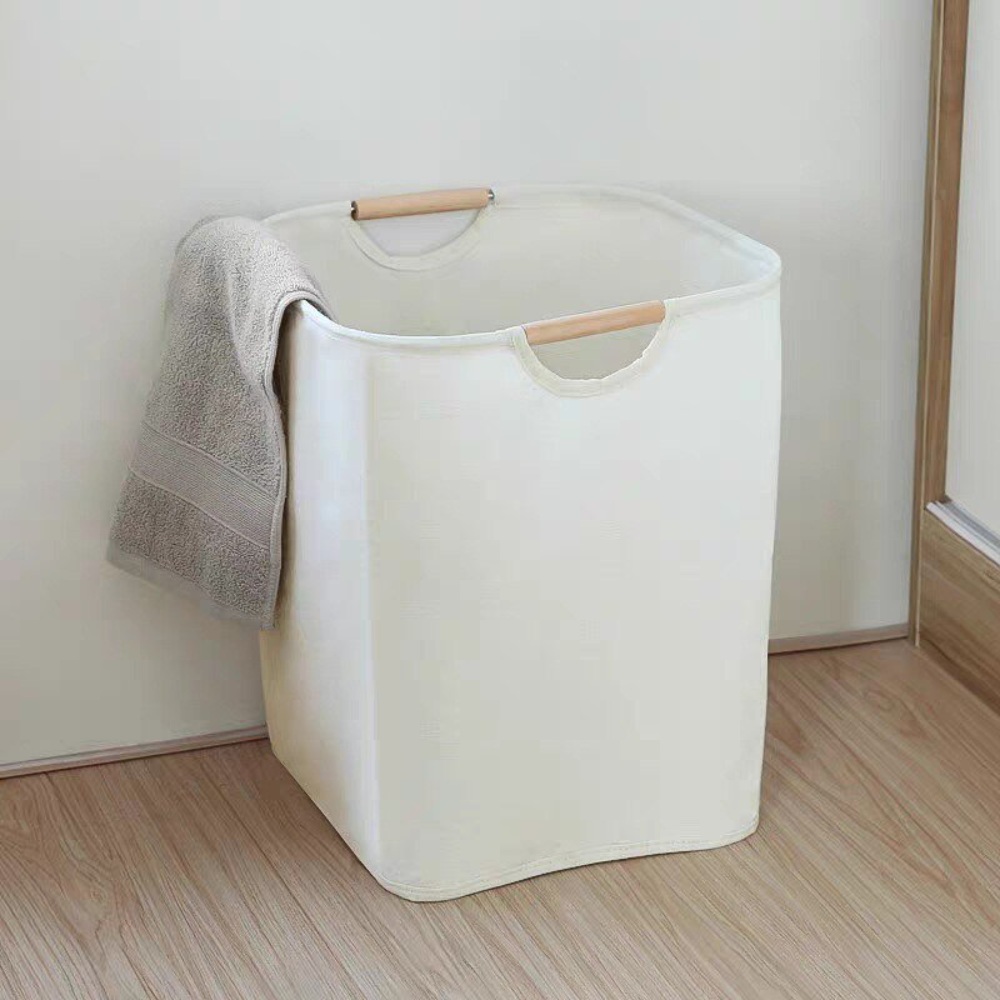 북유럽 빨래바구니 빨래통 세탁수거함 세탁실 보관함 나무손잡이 접이식 상세페이지참조 S