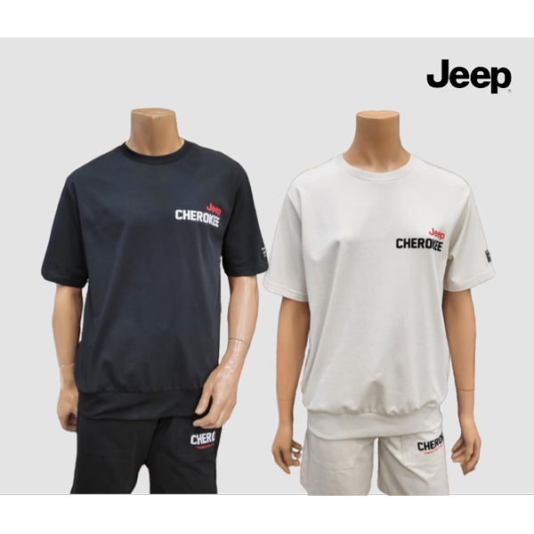 지프 지프 Jeep 2024 공용 루즈핏 밑단 시보리 반팔 티셔츠 105 P2TSU162