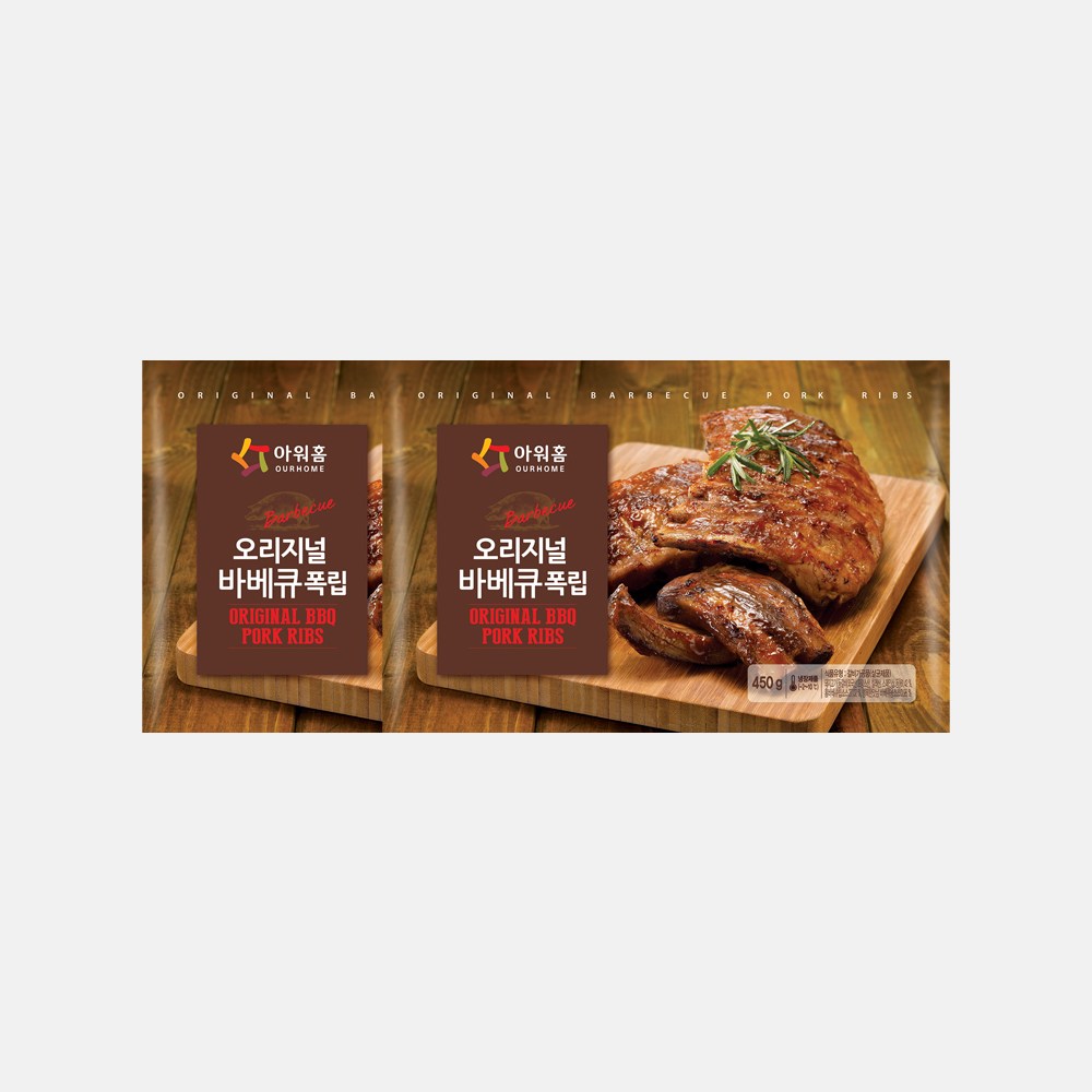 바베큐 폭립 맥주안주 아워홈 450g X 2개
