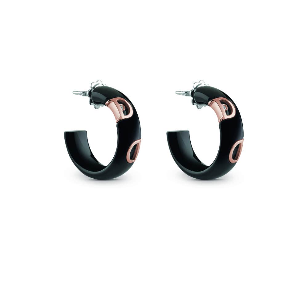 다미아니 DAMIANI 다미아니 디아이콘 골드와 다이아몬드가 세팅된 세라믹 귀걸이 20089711