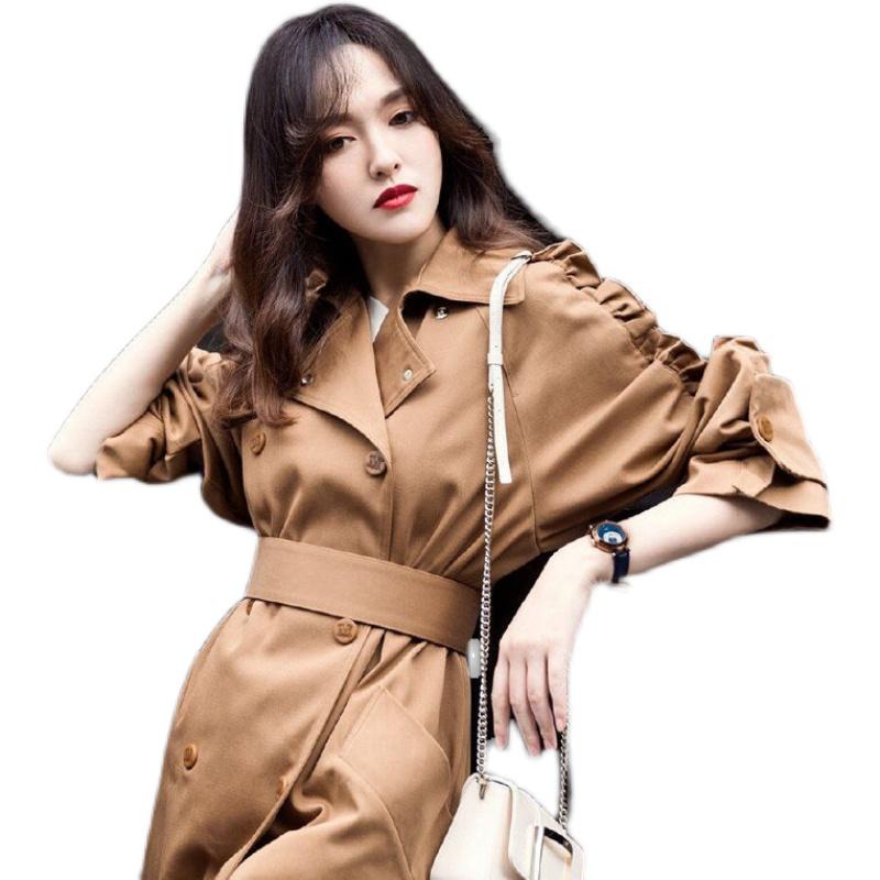 버클 스퀘어 여성용 웨스턴 가죽 코트 암소 진주체인벨트 와이드 벨트 드레스 두꺼운